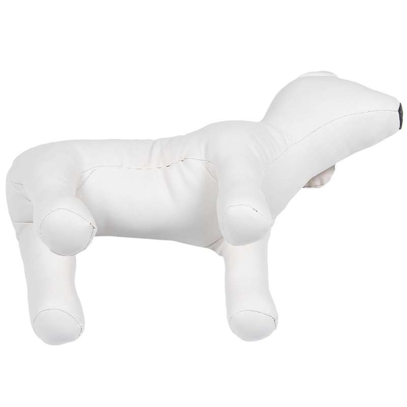 2x Leather Dog Mannequins Standing Position Toys White M