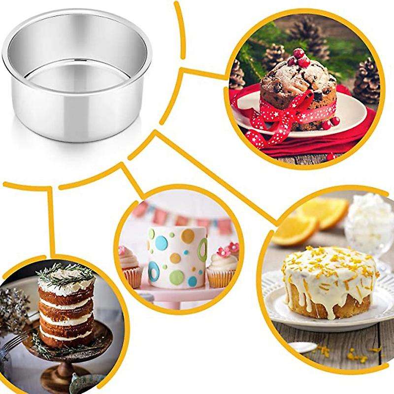 4 Inch Small Cake Pan Set Of 4, Baking Round Cake Pans Tins Bakeware