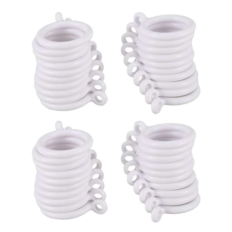 40x White 25mm Inner Plastic Curtain Rings