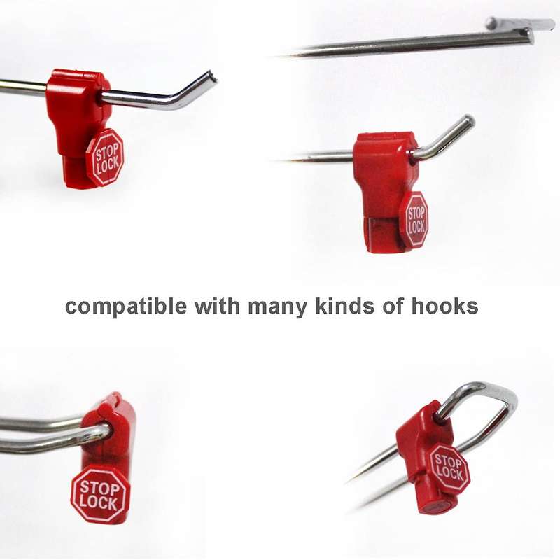 Peg Hook Lock Stop Lock 100 Pcs Plastic Red Stop Lock Anti-theft Lock