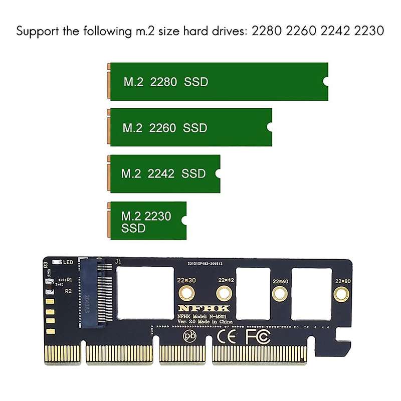 Expansion Card M.2 Nvme Ssd to Pcie 3.0 X16/x8/x4 Desktop Ssd