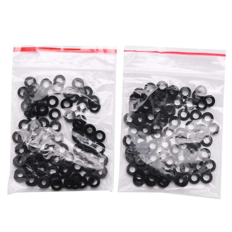 M3 X 6mm X 1mm Nylon Insulating Washers Gaskets Spacers Black 200pcs