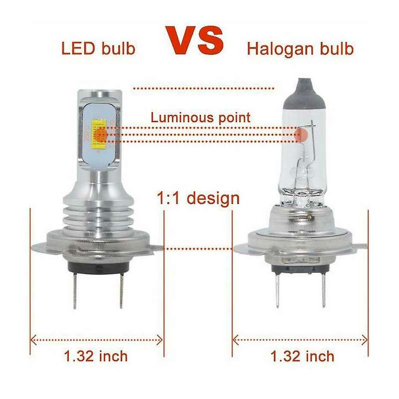 4pcs Mini H7 + H7 Combo Led Headlight Kit Bulbs High Low Beam