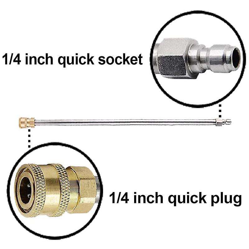 Pressure Washer Extension Rod 17inch Stainless Steel Nozzle, 2 Pieces