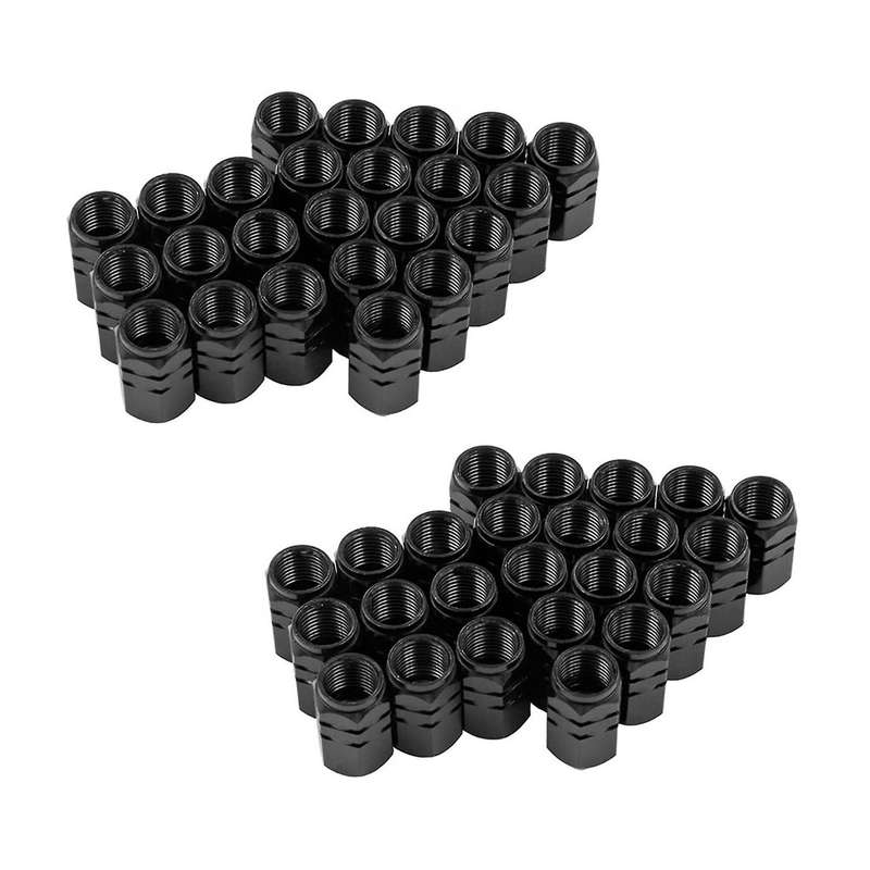 48pcs Valve Stem Caps Car Tyre Valve Stem Covers Caps, Black