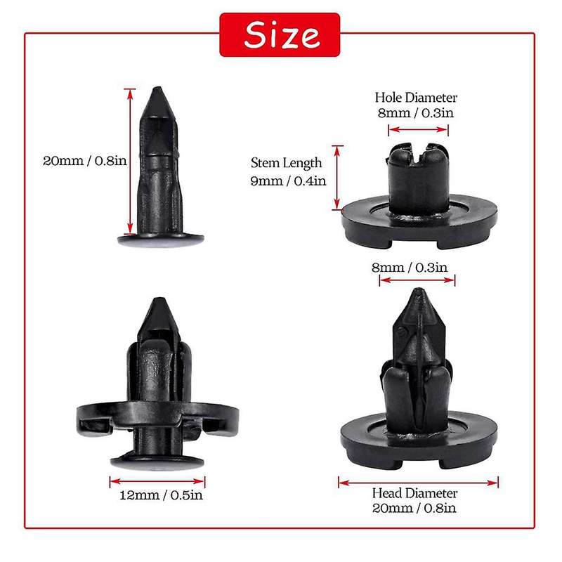 200pcs 8mm Fender Liner Clips for Nissan Infiniti Trim 01553-09321