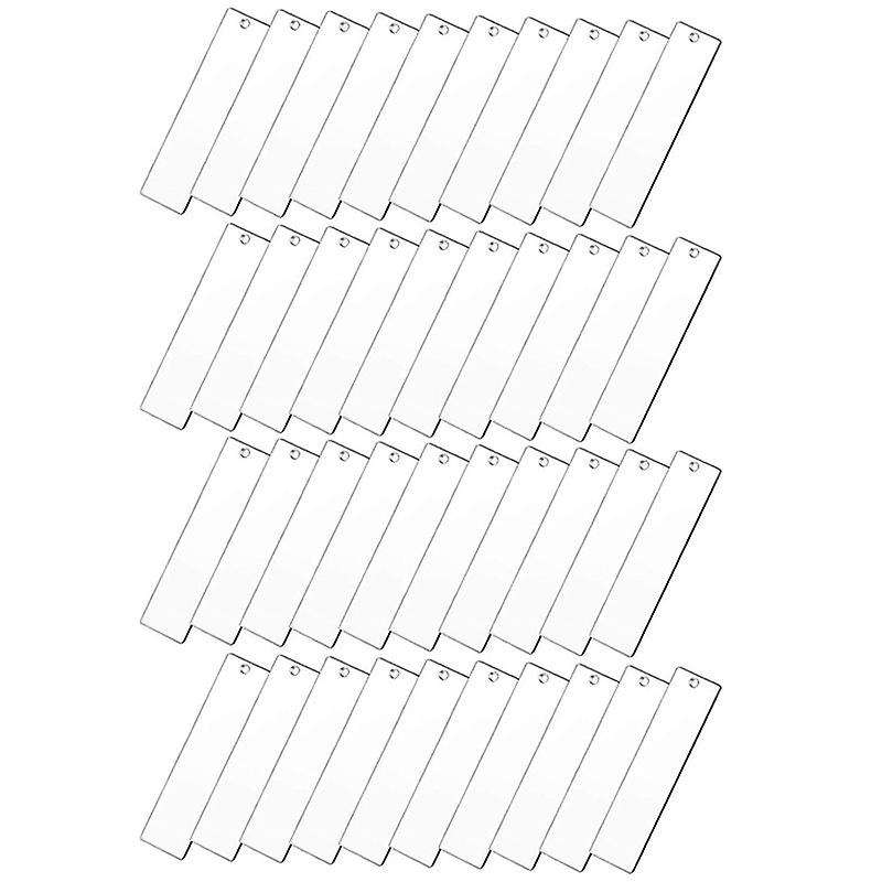 240 Pieces Rectangle Acrylic Key Chain Blank Transparent Blank