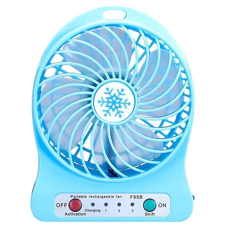 Portable Rechargeable Mini Fan Air Cooler Mini Desk Fan Blue