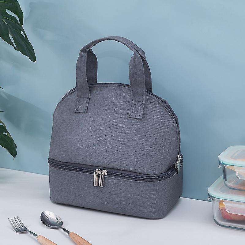 Double Compartment Lunch Bag for Women & Kids Insulated Tote ,pink