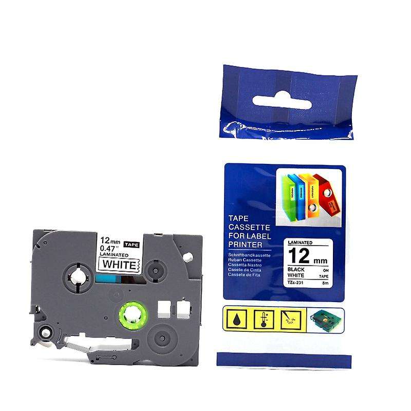 For Brother P-press Tze Label Tape 12mm 0.47 Inch Laminated ,2-pack