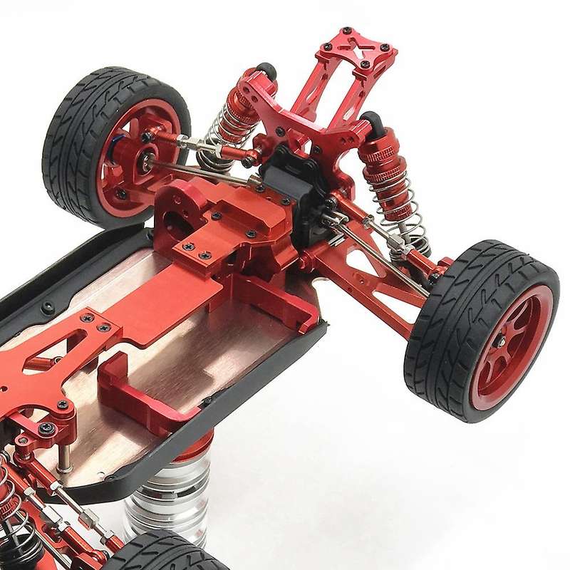 Rc Car Motor Mount Holder with Motor Gear for Wltoys 144001,red