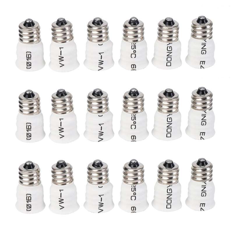 18-pack E12 to E14 White Bulb Converter Led Light Holder Lamp Adapter