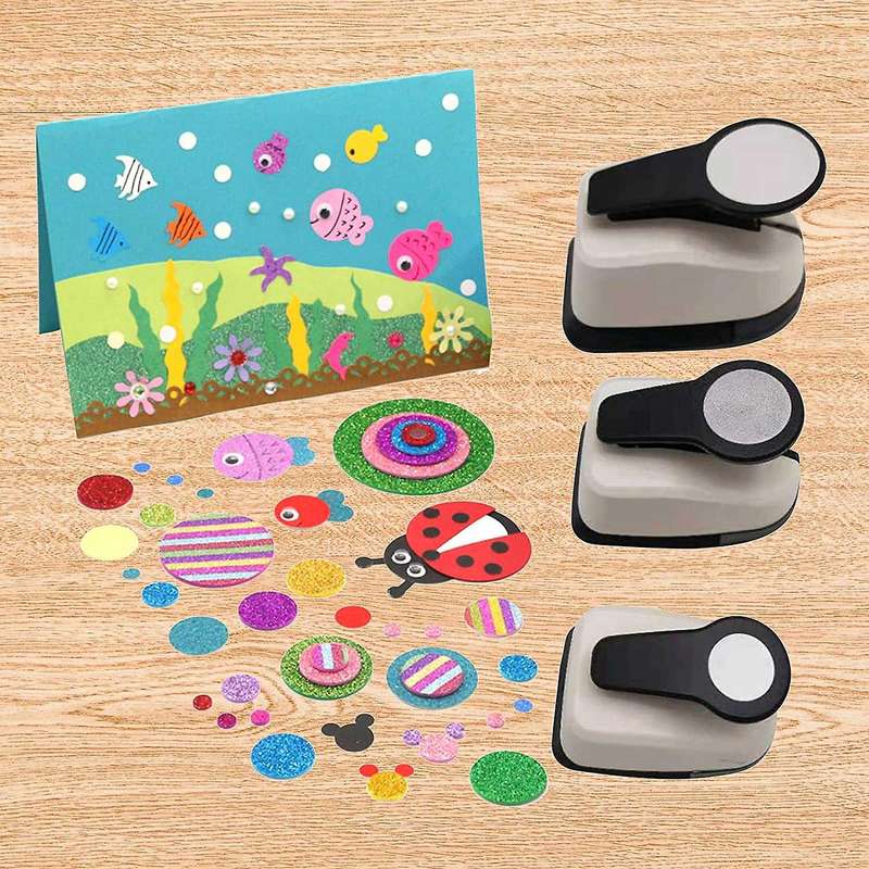 3pcs Paper Punches-hole Puncher,for Crafts 9/16/25mm Circle Punch Set
