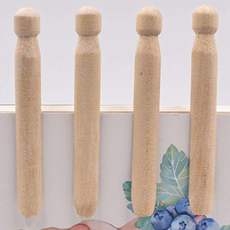 Wood Clothes Pins Pegs Old School 50 Count Round Clothespins