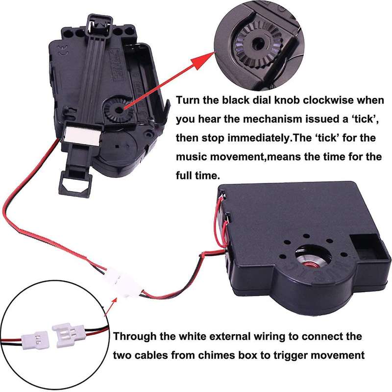 Quartz Pendulum Trigger Clock Movement Chime with 4 Pairs Clock Hands