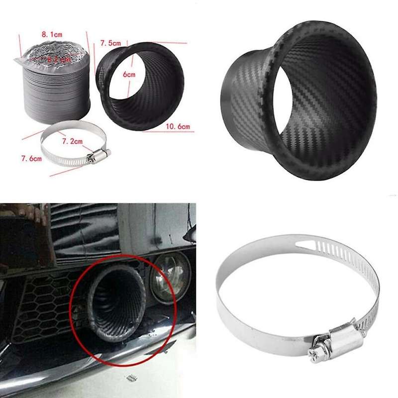 1 Set Car Front Bumper Turbo Air Intake Pipe Turbine Funnel Kit