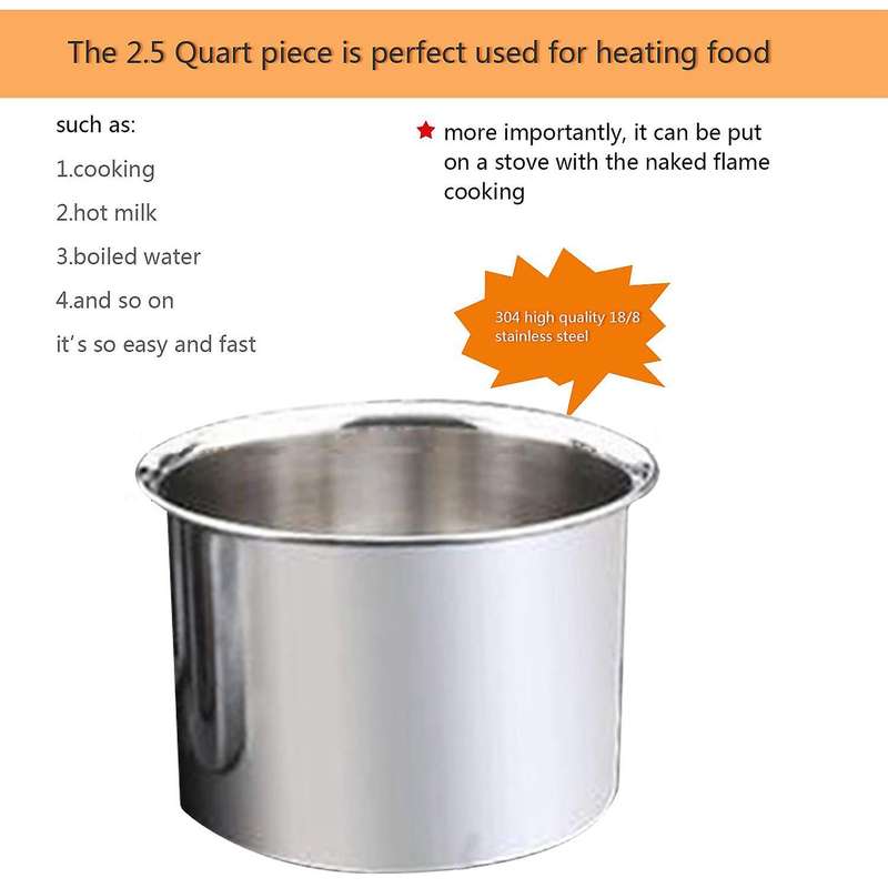 2-pack Stainless Steel Double Boiler, Heat-resistant Handle