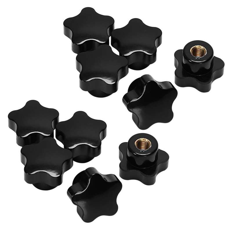 10pcs M8 Female Thread 32mm Star Head Clamping Nuts Knob Grip Handle