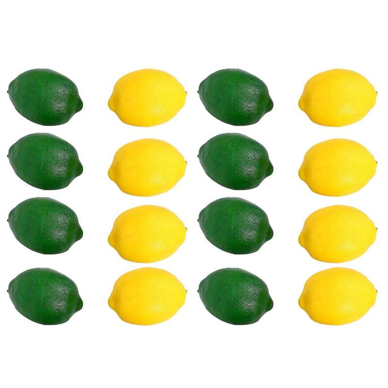 8 Pack Artificial Fake Lemons Limes Fruit , Yellow and Green