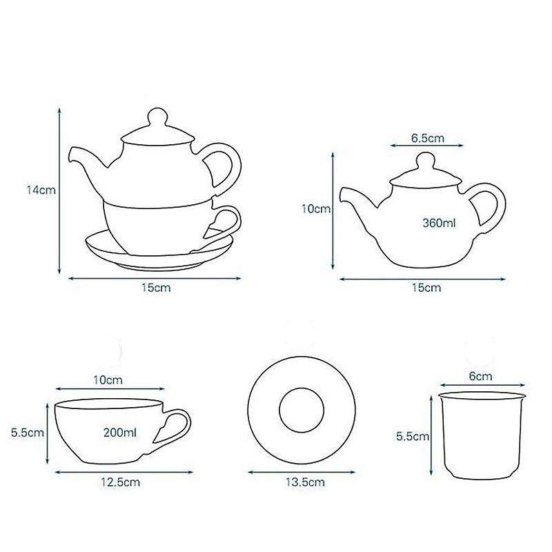 Ceramic Flower Teapot Flower Bird Cup Saucer Glass Pot Set Pink