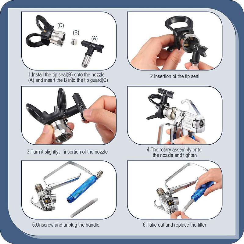 5pcs Spray Tips Reversible Airless Paint Sprayer Nozzle Tips