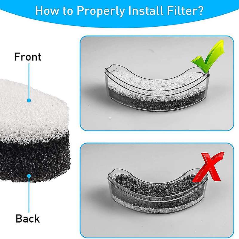 8pcs Pet Water Fountain Filters Cat Water Fountain Sponge Filter