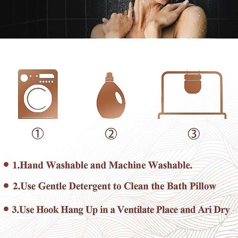 Spa Non-slip Bath Pillow Cushioned Bath Tub Pillow with Suction Cups