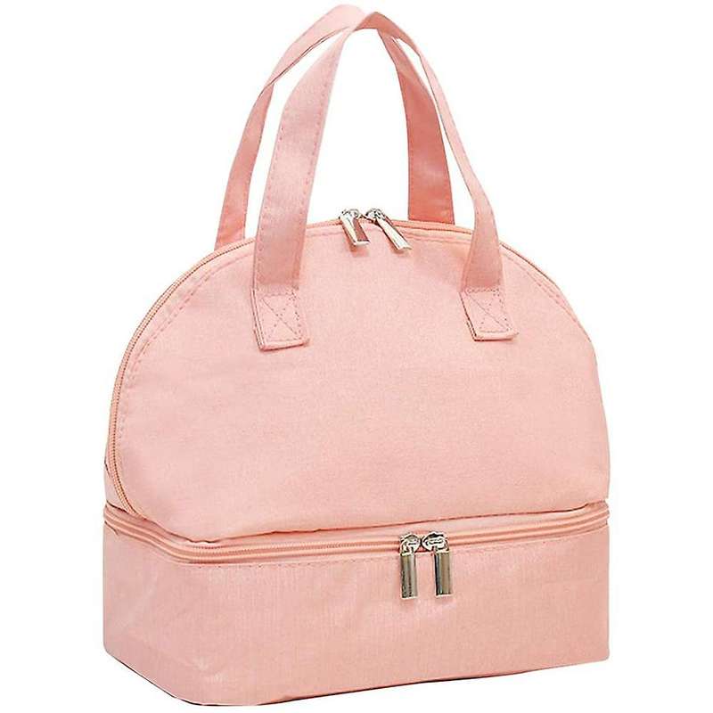 Double Compartment Lunch Bag for Women & Kids Insulated Tote ,pink