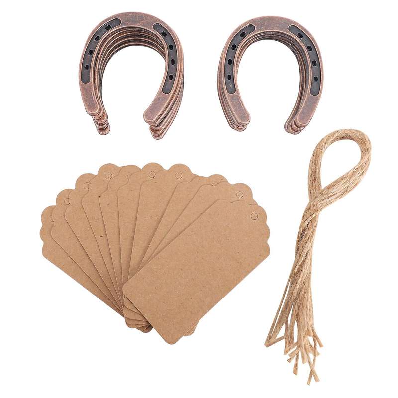 10pcs Good Lucky Horseshoe Wedding Favors with Kraft Tags Gifts