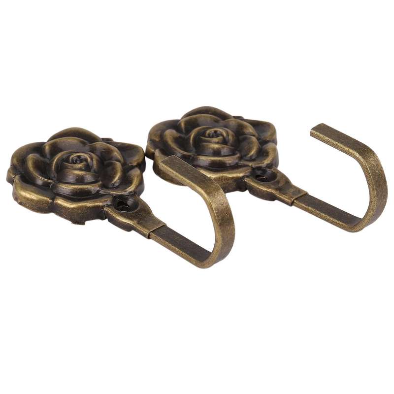 2pcs Metal Rose Flower Curtain Tie Back Tieback Holders Wall Decor