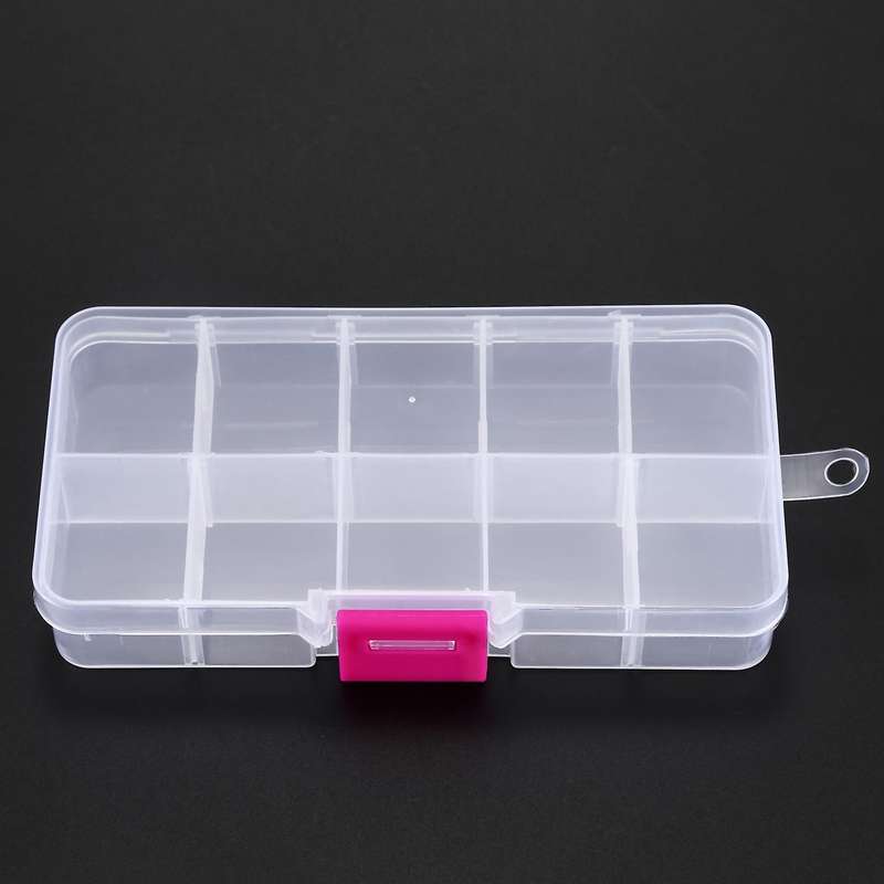 3pcs 10 Grid Electronic Component Parts Kits Plastic Storage Box Case
