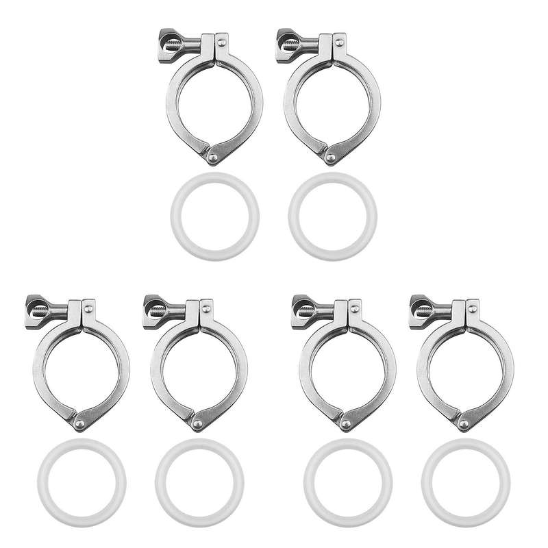 2pcs Tri-clamp Steel with Wing Nut with 1 Pc Silicone Gasket