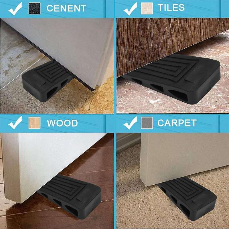 4 Pack Door Stopper Stackable Door Stoppers Rubber Wedge Heavy