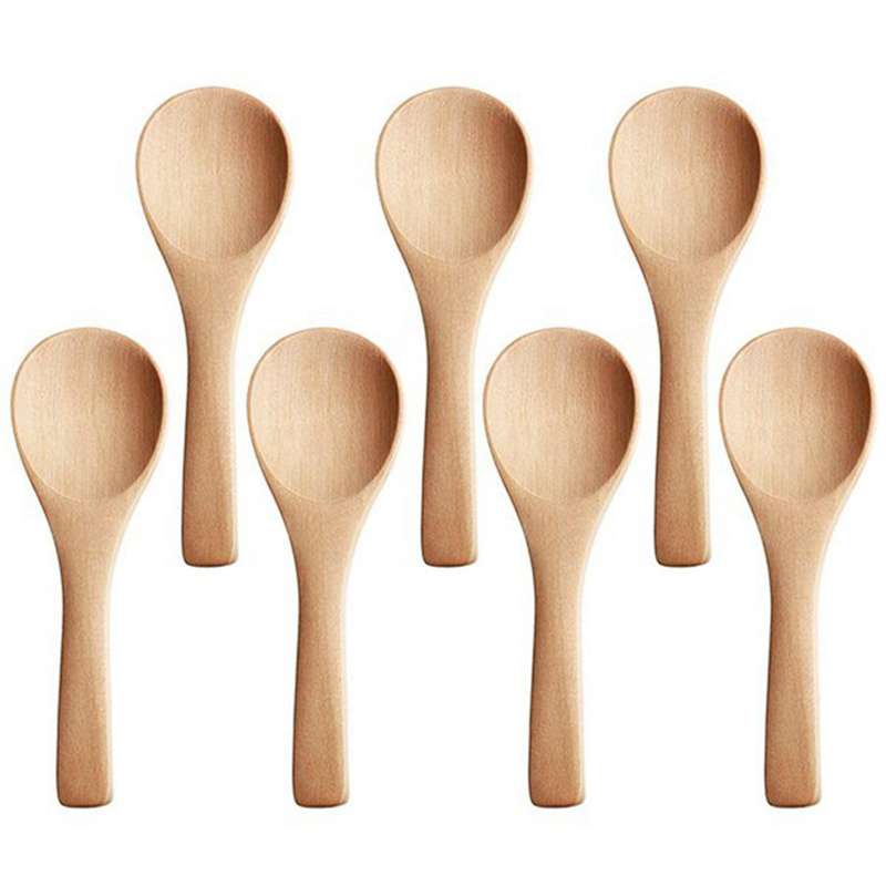 Short Handle 10 Packets Of Small Wooden Spoon for Jars Of Jam