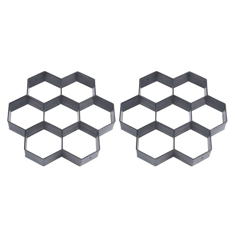 2x Stepping Concrete Paver Mold Garden Paving Stone Molds 30x30cm