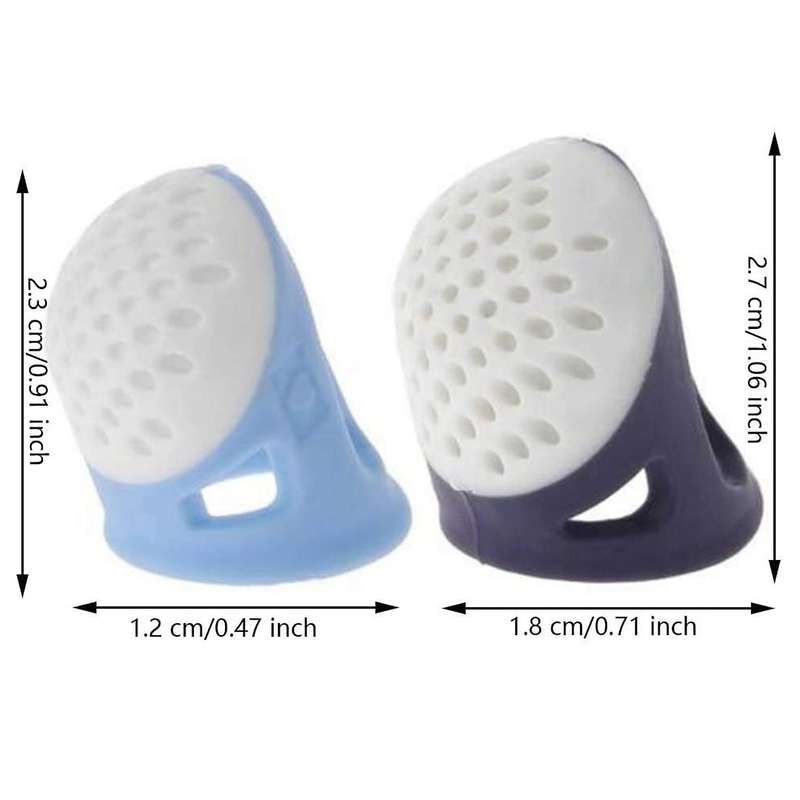 Set Of 2 Sewing Silicone Needles Thimbles Non-slip Finger Protector