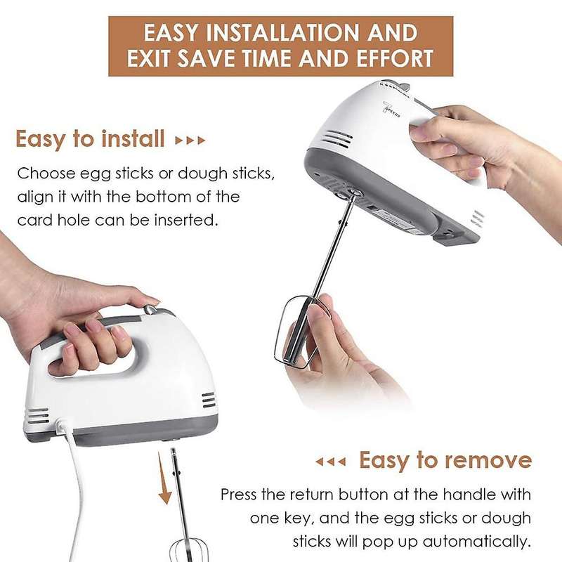 7 Speed Options Handheld Kitchen Whisk, Electric Beater Eu Plug