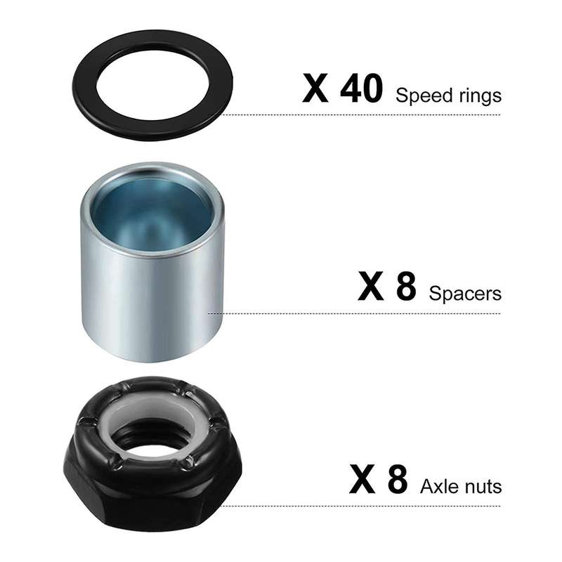 56 Pieces Skateboard Truck Hardware Kit Includes Spacers