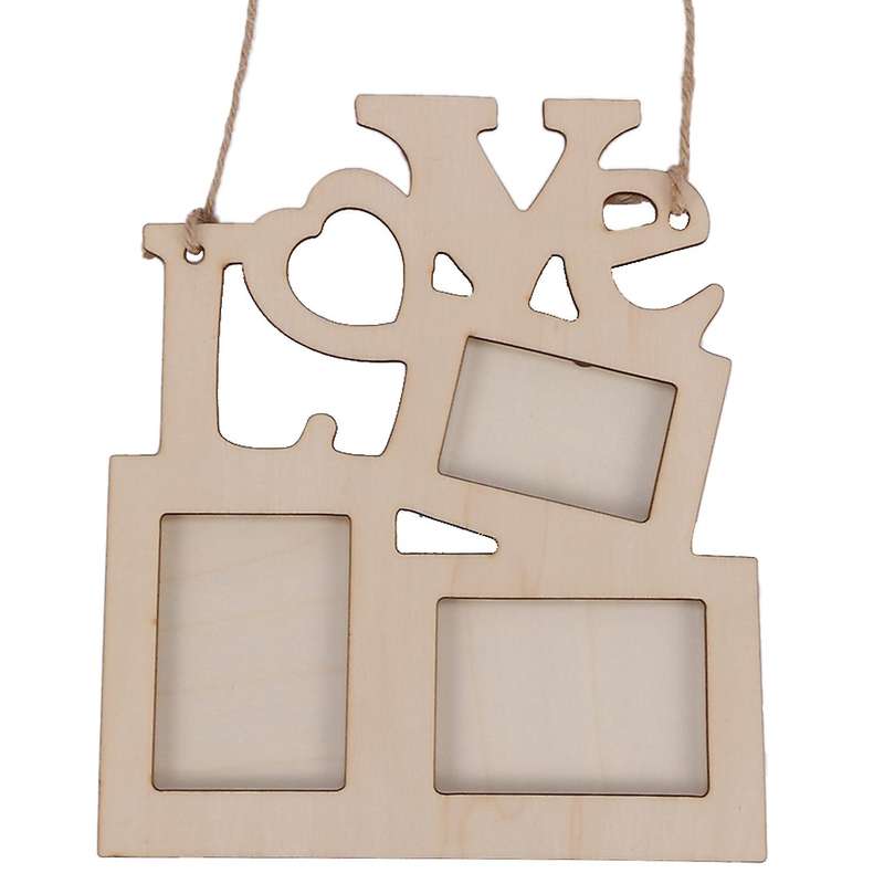 Hollow Love Wooden Family Wall Photo Picture Frame Rahmen Art Diy