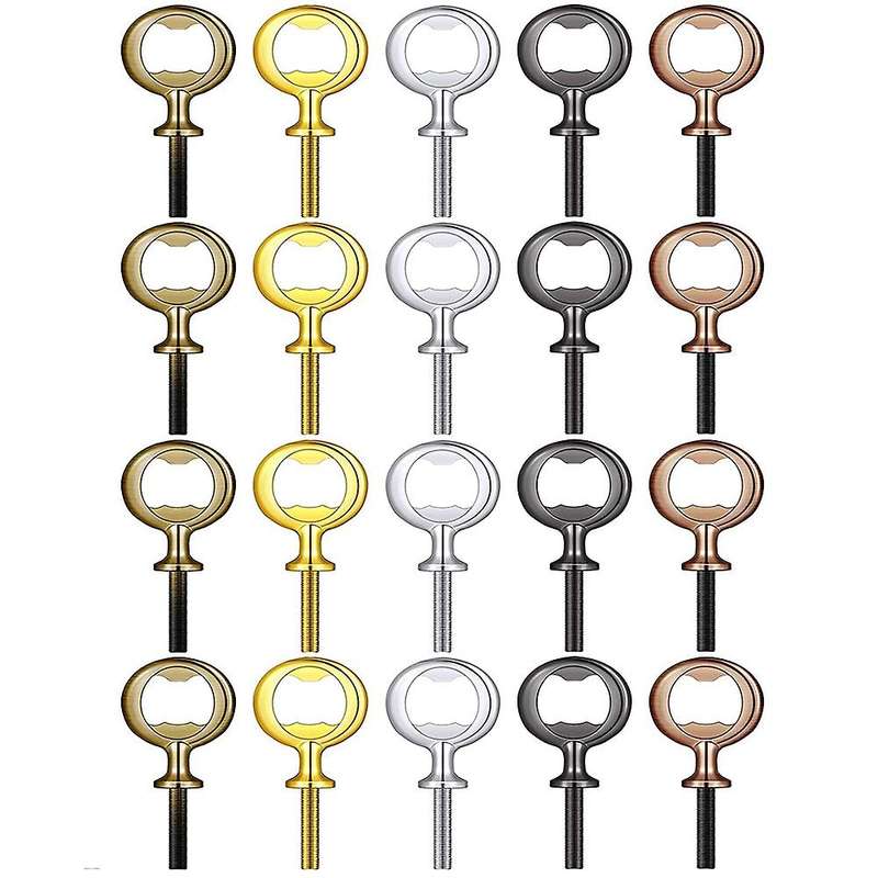 20pcs Metal Bottle Opener Kit Threaded Beer Opener Hardware,5 Colors