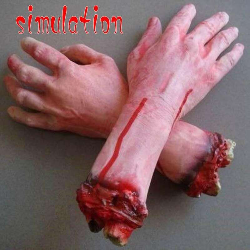 Bloody Horror Halloween Prop Fake Severed Life Size Arm Hand 22-23cm