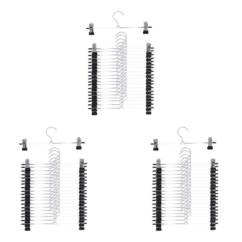 Skirt Hangers with Clips 20 Pack Metal Trouser Clip Hangers