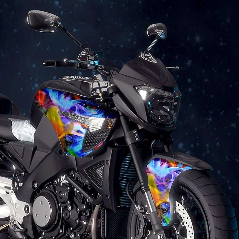 Rainbow Flames Hydrographic Film Water Transfer Printing 50x100cm