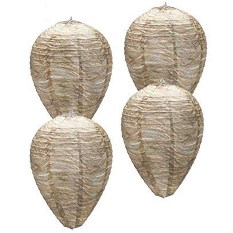 4pcs Decoy Hanging Fake Wasp Nest Paper Wasp Nest for Garden