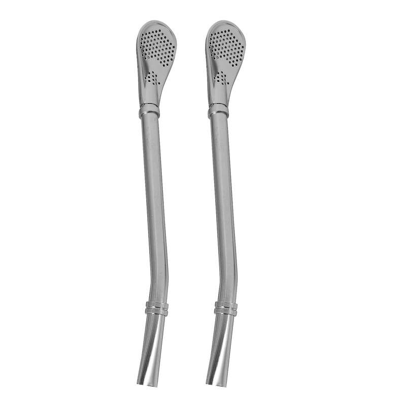 Set Of 2 Pcs ~ Stainless Steel Yerba Mate Tea Bombilla Straw Filtered