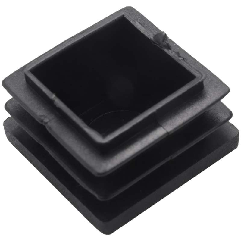 300pcs Plastic Square Tube Inserts End Blanking Caps 2x 20mm Black