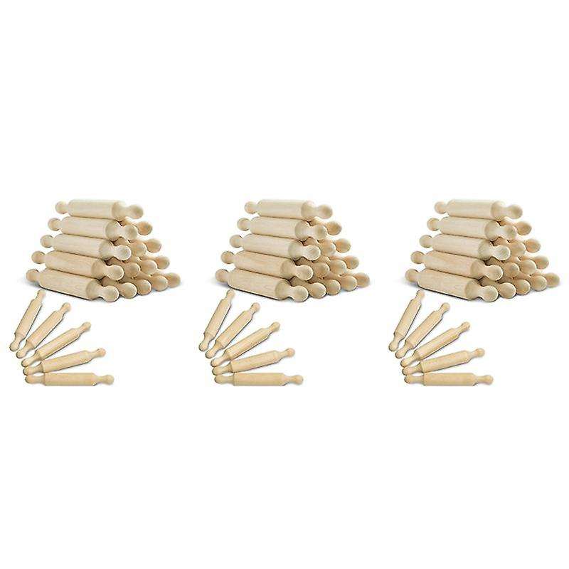 45 Pieces Wooden Mini Rolling Pin 6 Inches Long Kitchen Rolling Pin