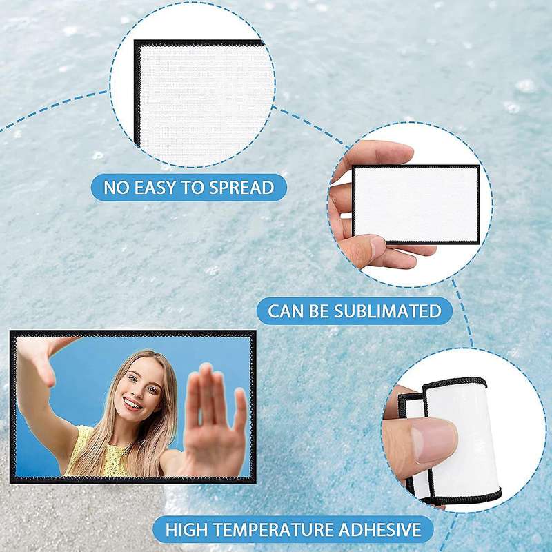 24 Pcs Sublimation Patch Blanks Fabric Iron-on Patches,black Frame
