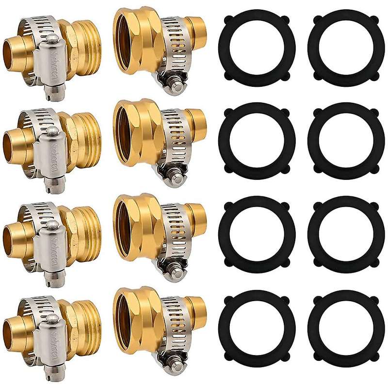 Aluminium Water Hose Repair Kit Hose Connectors with Clamps for Hose
