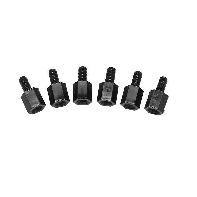 100x Motherboard Hex Standoff Threaded Spacer M3 Thread 6+6mm Black